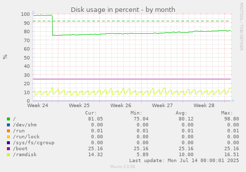 Disk usage in percent